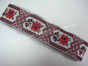 Лента в украинском стиле ,5 см,(красная ) Г-Ма